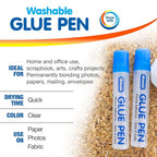 BAZIC Products Washable Glue Pen 1.7 Oz. (50 mL), Liquid Clear Glues Bond Adhesive for Art Crafts Project at School Home Office (2/Pack), 1-Pack