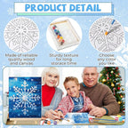 Zhanmai 12 Pack Pre Drawn Canvas for Painting Sip and Paint Kit 8" x 10" Paint Party Set Canvas Painting Pre Printed Canvases for Party Favor DIY Virtual Adult's Date Night(Winter Snowflake)