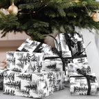 100 Sheets Christmas Tree Tissue Paper, 20x14in Forest Style Wrapping Tissue Watercolor Xmas Tree Art Tissue for Xmas Party Gift Bag Fillers Winter Party Decor (Black)