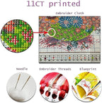DMCVIVR Stamped Cross Stitch Kits for Adults Beginners Embroidery Kits 11CT Needlepoint Kits Cross Stitch Patterns Embroidery Patterns-Hummingbirds Gather Honey 16x20 inch