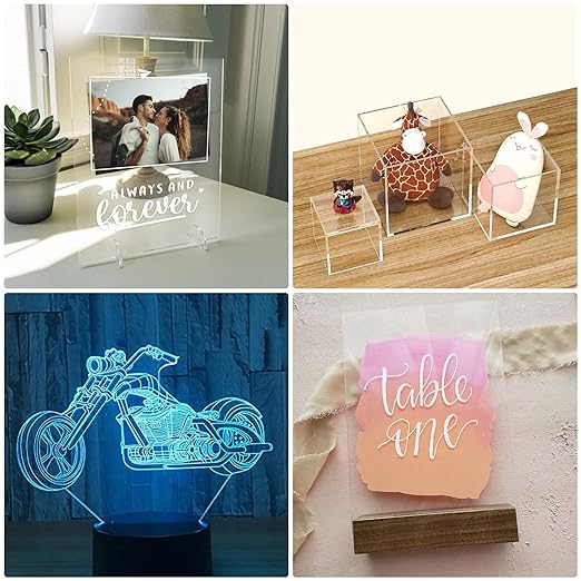 Clear Acrylic Sheet 5" x 7" Cast Plexiglass Panel 1/8" Thick (3mm) Transparent Plastic Board for Sign, Craft, Display Projects, Laser Cutting, Engraving, Pack of 2