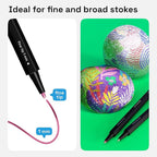 ARTISTRO 12 Metallic Markers with Fine Tip, Metallic Acrylic Paint Pens, Pre-Activated, for Kids & Adults, for Black Paper & Rocks