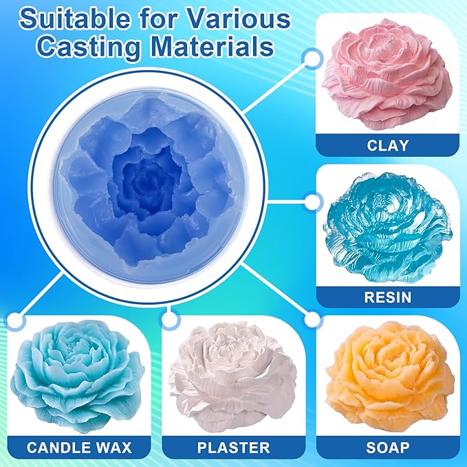 38 oz Liquid Silicone Mold Making Kit, 15A Mold Making Liquid Silicone Rubber, Volume Ratio 1:1, Color Sapphire Blue, Suitable for Making Silicone Molds for Resin, Soap, Concrete, Wax