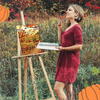 Zhanmai 12 Pack Pre Drawn Canvas for Painting Sip and Paint Kit 8" x 10" Paint Party Set Canvas Painting Pre Printed Canvases for Party Favor DIY Virtual Adult's Date Night(Fall Thanksgiving)