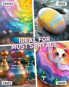 Nicpro Iridescent Black Acrylic Paint, 8.45oz / 250ml Large Bottle Black Metallic Acrylic Paint, Color Shifting & Non-Toxic Art Painting Supplies For Craft Canvas Fabric Rock Wood Ceramic Metal