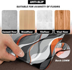 Kitchen Mats for Floor Modern Abstract kitchen rugs Grey and Orange Stripe Anti Fatigue Kitchen Mats Waterproof Floor Mats Cushioned Non-Skid Standing Mats for Kitchen, Set of 2,17.3 x 28+17.3 x 47