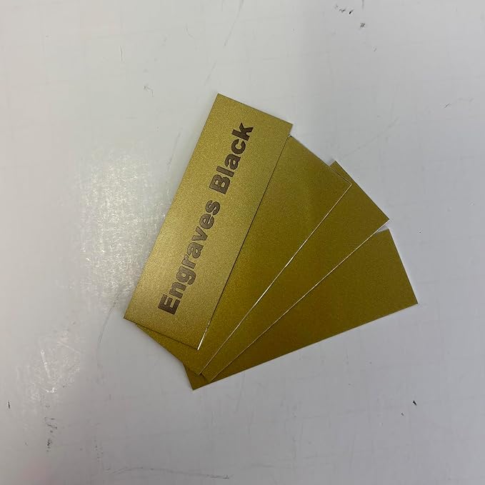 Blank Metal Plates for Laser Engraving - 4 Pack | Aluminum Sheets 0.020" Thick | CO2, Diode, Fiber Laser Compatible | Multiple Sizes & Colors (Gold (engraves black), 1.5x3 inch)