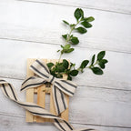 CT CRAFT LLC Ivory Cotton Black Stripes Ribbon 1" x 10 Yards for Home Décor Gift Present Wrapping DIY Crafts Birthday Wedding Bouquet Christmas