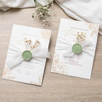 PONATIA Sage Green Wax Seal Stickers - 50 Pcs Self- Adhesive Wedding Invitation Seal Stickers, Perfect for Invitation Cards, Envelopes, Christmas Cards, Gift Wrapping, Party Menu Décor