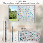 Donox Decorative Window Privacy Film, 3D Floral Stained Glass Window Film Static Cling Rainbow Privacy Sticker for Glass Door Heat Control Anti UV, No Adhesive (Magnolia,17.5 x 78.7 inches)