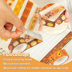 Whaline 12 Rolls Fall Washi Tape Thanksgiving Autumn Maple Leaves Pumpkin Gnome Masking Washi Tape 15mm Thanksgiving Harvest Decorative Tape Sticker for Scrapbook Journal DIY Craft Gift Wrapping