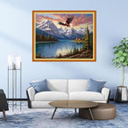 DMCVIVR Stamped Cross Stitch Kits for Adults Beginners Embroidery Kits 11CT Needlepoint Kits Cross Stitch Patterns Embroidery Patterns&Spreading its Wings Flying Eagles 16x20 inch