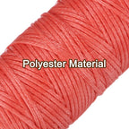 uxcell Leather Sewing Waxed Thread, 55 Yards / 50m 0.8mm 150D Flat Polyester All-Purpose Threads for Leather Crafts, Bookbinding, Dark Pink