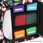 ENHANCE Designer Edition TCG Backpack - MTG Deck Bag Card Binder Space, TCG Deck Box Storage, MTG Playmat Holder - Card Storage Compatible with Magic the Gathering, Pokemon, Lorcana (Canvas Tropical)