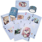 Blue Alice Adventures in Wonderland Playing Cards & Washi Tape Set - Stickers, Scrapbook Supplies, Crafts, Planner Accessories, Party Decor, Waterproof Card Games for Adults, Kids, Family & Travel