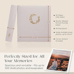 Premium Scrapbook Album – Photo Album with Writing Space – 100 Pages for Multiple Sizes 4x6, 5x7, 6x8, 8x10 – Holds 500 Photos – Wedding, Baby, Travel & Family Memories