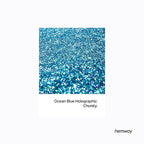 Hemway Polyurethane & Epoxy Resin Glitter 100g / 3.5oz Metallic Crystal Flake Additive for Flooring Jewelry Tumblers Glass Pigment - Chunky (1/40" 0.025" 0.6mm) - Ocean Blue Holographic