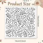 CHGCRAFT School Elements Polymer Clay Texture Sheets Seamless Pattern Books Silicone Texture Mat Modeling Pattern Pad for Jewelry and Clay Earrings Tools, 5.5x5.5 inch