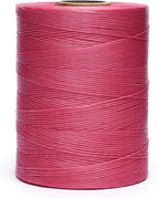 Waxed Thread,852Yards 150D 0.8mm Flat Polyester Wax Thread for Hand Sewing Leather Craft DIY Projects Shoes Repair Book Binding(Peach Red)