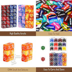 110PCS MTG Keywords Tokens & 12mm Dice Counter for Magic The Gatering, Bulk Ability Tokens MTG Life Counters D20 Loyalty 6 Sided Dice, Compatible with TCG CCG Magic Card Gaming Accessories