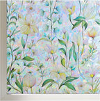 FINNEZ Window Privacy Film Stain Glass Film Flowers Rainbow Window Film Window Clings Non-Adhesive Reusable Decorative for Home（Forest Rainbow，45.2 Inch x 13.1 Feet）