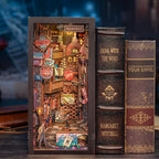 CUTEBEE Book Nook Kit - DIY Miniature House Dollhouse Kit for Adult and Teens, Booknook Bookshelf Decor Alley Model Build with LED Light, Gifts for Family and Friends (The Long Goodbye)