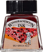 Winsor & Newton Drawing Ink, 14ml Bottle, Brick Red
