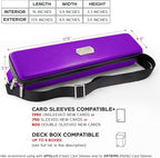 Quiver Time Purple Quiver Card Carrying Case - TCG Cards Deck Box Holder for Trading Cards, MTG Bag Playing Card Case (+Wrist & Shoulder Strap, Dividers, Separators, Corner Pads + 100 Apollo Sleeves)