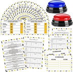 Office Party Friendly Feud Game with 2 Answer Buzzers, Team Building Feud Cards for Family Game Night Fun Trivia Quiz for Work Staff Coworkers Groups
