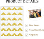 240 Pieces Photo Corners Self Adhesive Photo Corner Stickers, Picture Mounting Corners Acid Free Photo Corner for DIY Scrapbook, Album, Picture Frames, Journal Supplies (Gold)