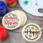 Small Christmas Stencils for Painting on Wood 4inch,Christmas Stencil Xmas Holiday Stencils for Crafts Decor