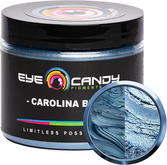 Eye Candy Pigments Premium Blue Mica Powder - Carolina Blue (50gr) - for Epoxy, Resin, Soap, Paint, Woodworking, Acrylic Pouring, Bath Bombs, Fishing Lures - DIY Arts and Crafts Additive