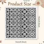CHGCRAFT Mandala Pattern Polymer Clay Texture Sheet Retro Tile Pattern Silicone Texture Mat for Polymer Clay Making Earrings Jewelry DIY Crafts 5.5 × 5.5 Inch