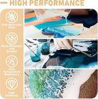 Puduo Epoxy Resin Kit 1.1Gallon，Newly Formulated Crystal Clear Epoxy Resin，Strong, Bubble-Free, Anti-Yellowing Art Resin That，Suitable for Casting, DIY, Resin Art, Molds, Easy to Mix 1:1 Ratio
