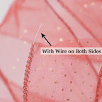 MEEDEE Red Gold Wired Ribbon - 2.5 Inch Sheer Ribbon with Gold Glitter Polka Dots for Christmas Tree, Wreath and Bow Making