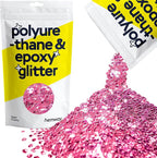 Hemway Glitter for Resin 100g Rose Pink Metallic Crystals for Epoxy Craft Super Chunky Flakes Tumblers Wax Melt