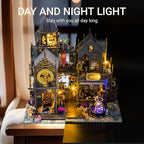 DIY Miniature House Kit, Dollhouse for Adults to Build, Birthday/Christmas Day Gift for Family and Friends, Magic Castle, Haunted Dollhouse, Prefab Tiny Home with LED Lights(Huoluo Castle)