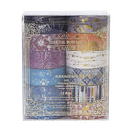 12 Rolls Charming Washi Tape Set Gold Silver Foil Detailing Arts Adhesive Tapes Basic Patterns Decorative Masking Tape Sets for Craft, Kids, Scrapbook, DIY, Gift Wrapping (Royal Splendor)