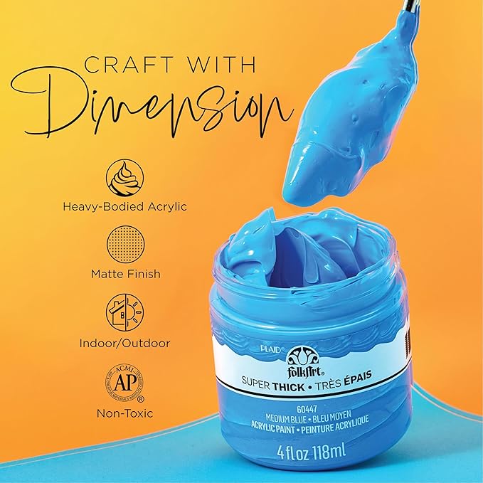 FolkArt Super Thick Acrylic Paint with a Textured Finish, Periwinkle, 4 oz