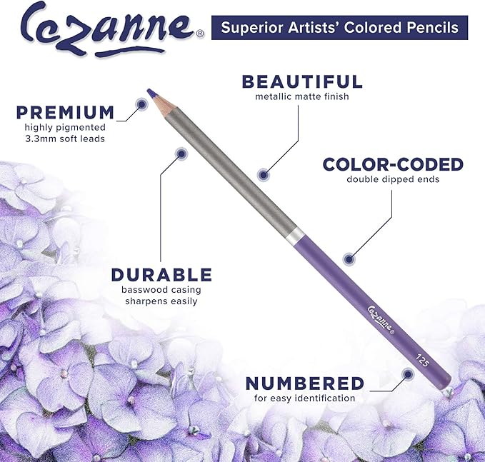 Cezanne Creative Mark Premium Colored Pencils Cobalt Blue 6 Pack - Highly-Pigmented Drawing Pencils - Coloring Pencils for Drawing, Blending, Coloring, and More
