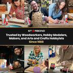 Premium Grade Cyanoacrylate (CA) Super Glue by STARBOND - 16 OZ Complete Refill KIT (453-gram) - Black Medium-Thick Knot Filler 500 CPS Viscosity Adhesive for Woodworking, Woodturning, Carpentry