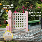 UNICOO Giant 4 in A Row Game with Carry Bag, Basketball Hoop, Ring Toss Game, 4-to-Score Game | Large Outdoor Yard Game, Parties & Gatherings Games