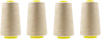 Mandala Crafts 4 Pack of Serger Threads Cones Spools - 20S/2 24000 Yards Polyester Cream Threads for Sergers Machine and Overlock Quilting Sewing Machine