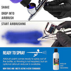 U.S. Art Supply Opaque Lake Blue Acrylic Special Effects Airbrush Paint - 8oz Ready to Spray Air Brush Paint for Nails, Models, Fabric - Water-Based Air Brush Painting