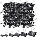 Yexiya 1000 Pcs Binder Clips Bulk Assorted Sizes Black Paper Clips Small Binder Clips Office Clips Bulk Mini Paper Clamps Multi Sizes for School Teachers Office Supplies (Multi Sizes)