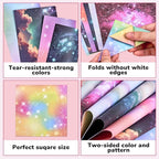 Dreamy Fantasy Origami Paper - 50 Sheets 6x6 Inches - Double-Sided Ethereal Patterns for Magic, Mythical & Celestial Crafts - for Adults, Kids & Artists, Ideal for Scrapbooking.