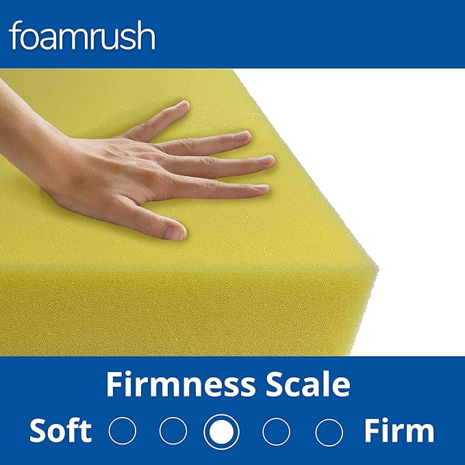 FoamRush 5" x 24" x 24" Water-Resistant Dry Fast Outdoor Upholstery Foam Sheet for Outdoor & Marine Furniture (Chair Cushion Foam for Patio Furniture, Boat Seat Cushion Replacement)