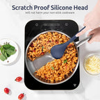 Silicone Kitchen Cooking Utensil Set: U-Taste High Heat Resistant 13.6in Kitchen Gadgets, BPA Free Non Stick Rubber Cook Accessories For Stir Frying, Serving, Basting, Mixing (5 Pieces, Midnight Blue)