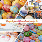 Caliart Acrylic Paint Set with 12 Brushes, 72 Colors (59ml, 2oz) Art Craft Paints Gifts for Artists Adults Beginners Painters, Halloween Pumpkin Canvas Ceramic Rock Painting Kit Art Supplies