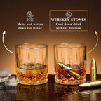 Oaksea for Him - Stainless Steel Engraved Whiskey Stones Glasses Set, Birthday Wedding Gift for Dad, Husband, Boyfriend, Fiance - Cool Bourbon Scotch Set